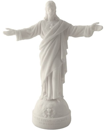 STATUE ALBATRE SACRE COEUR DES FAMILLES - 17 CM