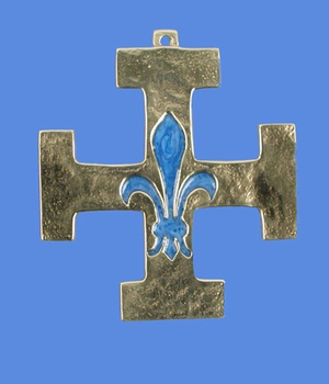 CROIX BRONZE SCOUT FRANCE EMAIL BLEU NACRE NDSP