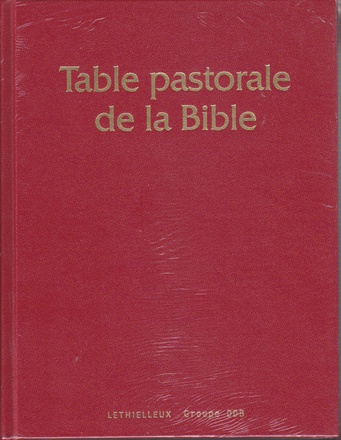 TABLE PASTORALE DE LA BIBLE