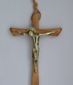 CROIX OLIVIER BISEAUTEE CHRIST BRONZE