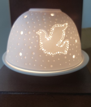PHOTOPHORE EN PORCELAINE - COLOMBE