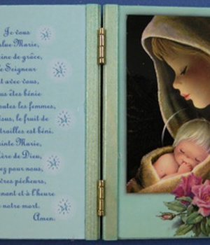 DIPTYQUE BOIS CERISIER VIERGE ENFANT ET JE VOUS SALUE MARIE AZUR 10X14 CM