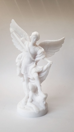 STATUE ALBATRE SAINT MICHEL - 25 CM