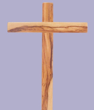 CROIX BOIS NUE SEULE OLIVIER 12x9 CM EPAISSEUR 1 CM