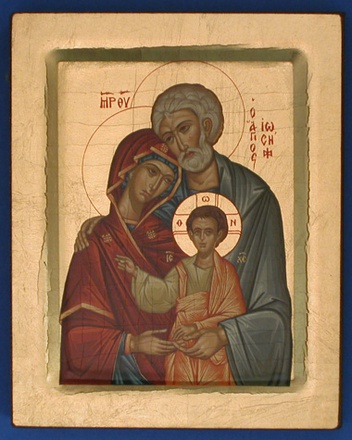 ICONE FINIE MAIN CREUX SANS BORD SAINTE FAMILLE 13X11 CM