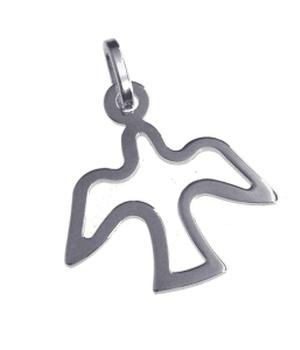 PENDENTIF COLOMBE ARGENT 16MM