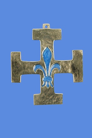 CROIX BRONZE SCOUT FRANCE EMAIL BLEU NACRE NDSP