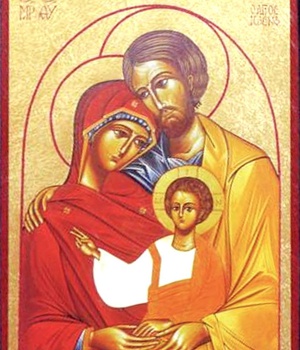 ICONE SAINTE FAMILLE DOREE A LA FEUILLE 39.4X28.5