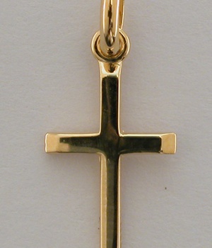 CROIX PLAQUE OR BISEAUTEE PETIT MODELE H 1.2CM