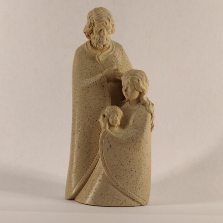 STATUE SAINTE FAMILLE ALBATRE TON GRANIT 10 CM NDSP
