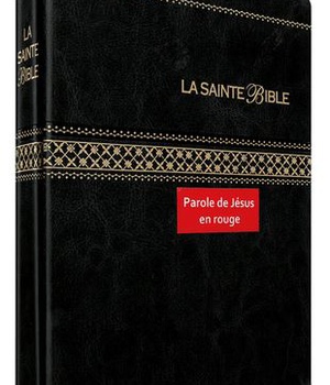 BIBLE SEGOND 1910 NOIRE ONGLETS, PAROLES DE JESUS EN ROUGE