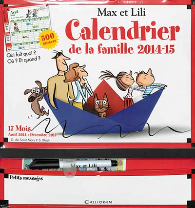 CALENDRIER DE LA FAMILLE MAX ET LILI 2014/2015