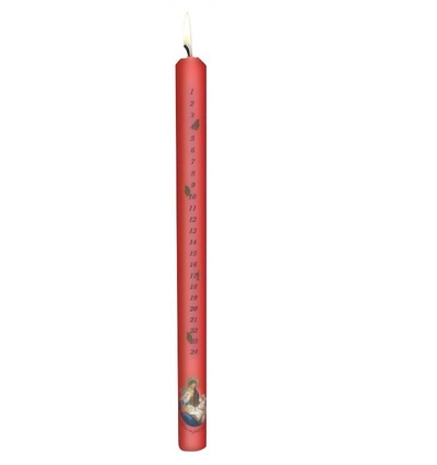 BOUGIE DE L'AVENT ROUGE - H 30 CM