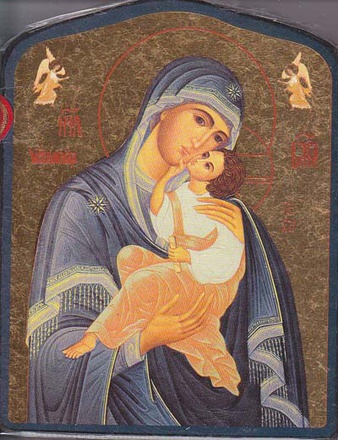 MARIE QUI AIME L'HUMANITE - ICONE DOREE A LA FEUILLE 15X11,8 CM - 143.64