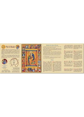 DEPLIANT COULEURS SUR LES 20 MYSTERES DU ROSAIRE - PRIER LE ROSAIRE - LOT DE 25 EX -