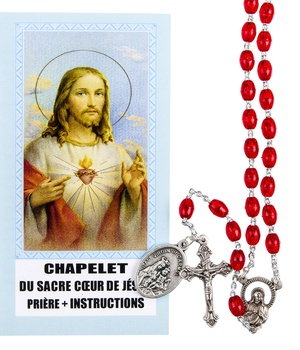 CHAPELET DEVOTION DU SACRE COEUR AVEC NOTICE EXPLICATIVE
