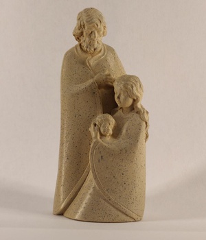 STATUE SAINTE FAMILLE ALBATRE TON GRANIT 10 CM NDSP