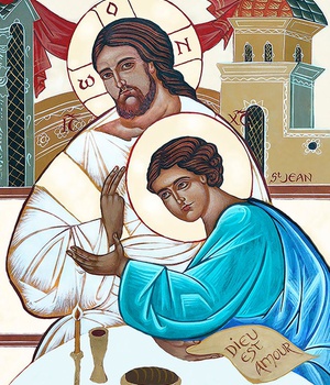 ICONE CHRIST ET SAINT JEAN 13 X 18 CM NDSP