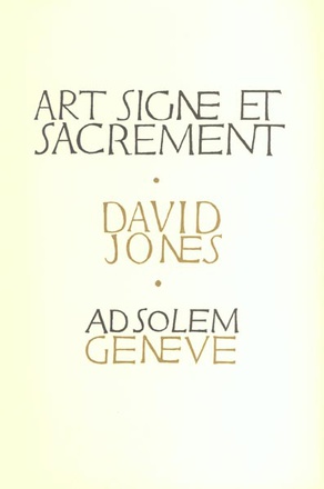 ART, SIGNE ET SACREMENT