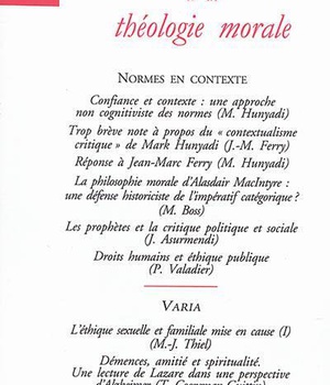 REVUE D'ETHIQUE ET DE THEOLOGIE MORALE - NUMERO 304