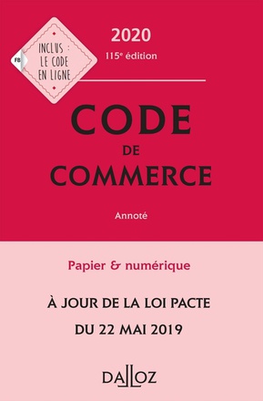 CODE DE COMMERCE 2020, ANNOTE - 115E ED.