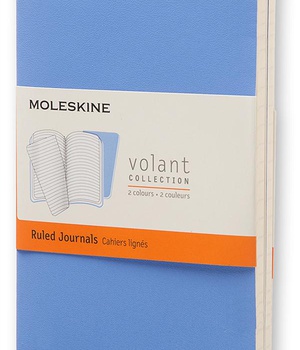 ASSORTIMENT DE DEUX CAHIERS VOLANTS - FORMAT DE POCHE  - LIGNE - COUVERTURE SOUPLE (2 NUANCES DE BLE