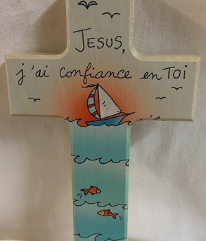 CROIX BOIS JESUS J AI CONFIANCE EN TOI 15 X 9 CM NDSP