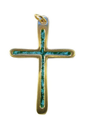 CROIX BRONZE PETITE SIMPLE TURQUOISE 6.8CM EMAIL NDSP