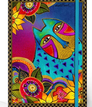 CARNET COUVERTURE RIGIDE - MOYEN FORMAT - LB CHATS MULTICOLORES - 120X170MM