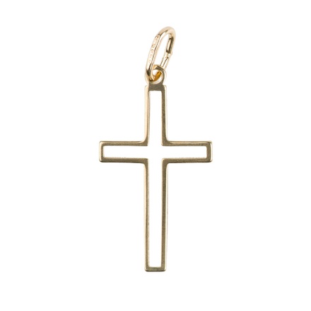 CROIX DE COU AJOUREE PLAQUE OR 2.5 CM