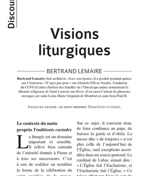 DISCOURS N 12 - VISIONS LITURGIQUES
