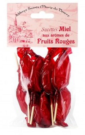 SACHET DE 5 SUCETTES MIEL FRUIT ROUGE