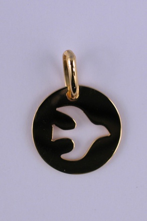 MEDAILLE PLAQUE OR COLOMBE MOYEN MODELE DECOUPE