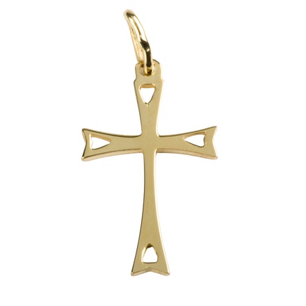CROIX DE COU AJOUREE PLAQUE OR H 1.8 CM