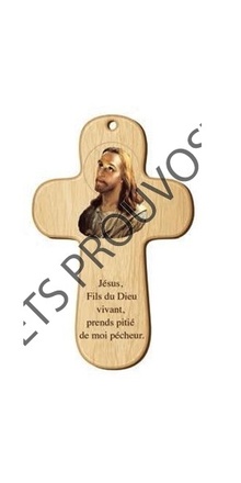 CROIX BOIS IMPRIMEE JESUS