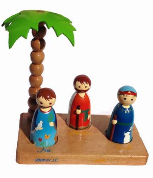 LOT CHEMIN AVEC PALMIER AVEC NOE ABRAHAM ET SARAH - CRECHE TOURNEE - NDSP