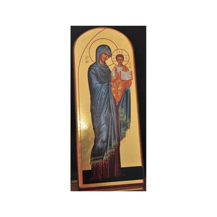 ICONE LA PORTAITISSA DOREE A LA FEUILLE 9 X 23 CM