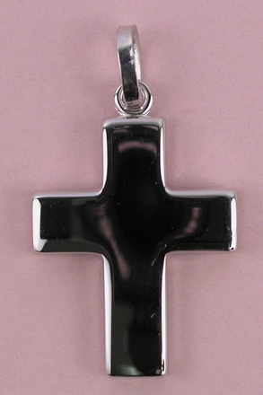 CROIX ARGENT FANTAISIE POLIE MM