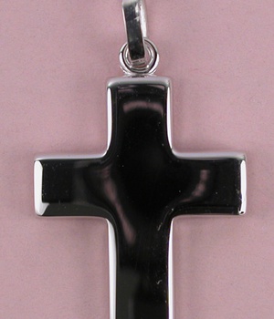 CROIX ARGENT FANTAISIE POLIE MM