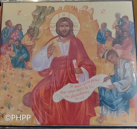 CHRIST SOURCE DE VIE - ICONE DOREE 9,5X8 CM - 545.14