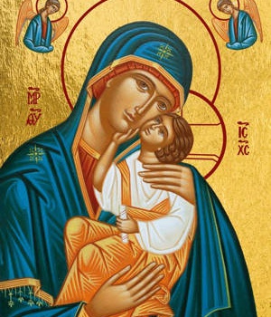 VIERGE DE TENDRESSE DE BELGRADE - ICONE DOREE A LA FEUILLE 19.5X25.2 CM - 849.68