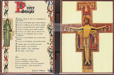 DIPTYQUE H15 X 19.5CM OUVERT PRIERE ST FRANCOIS / CROIX ST DAMIEN NDSP