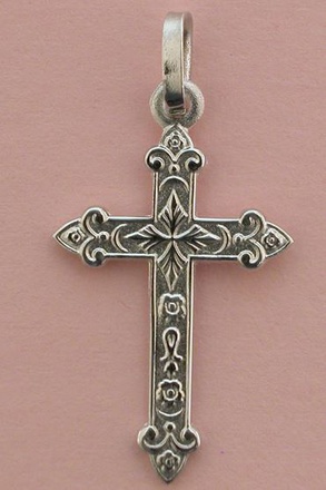 CROIX ARGENT RHODIE FANTAISIE 2.3 CM