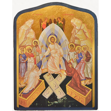 LA RESURRECTION - ICONE DOREE A LA FEUILLE 24X19,5 CM - 518.68