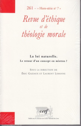 REVUE D'ETHIQUE ET DE THEOLOGIE MORALE 261