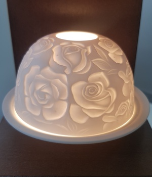 PHOTOPHORE PORCELAINE ROSES