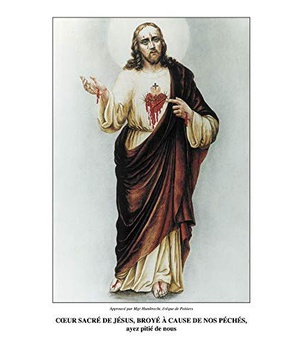 "DEPLIANT ""COEUR SACRE DE JESUS, BROYE A CAUSE DE NOS PECHES, AYEZ PITIE DE NOUS"