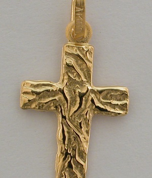 CROIX PLAQUE OR FANTAISIE
