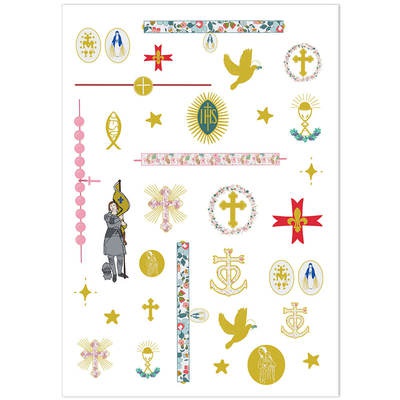TATOUAGES EPHEMERES KATO COLLECTION "FILLE" - PLANCHE DE 21X14,8CM