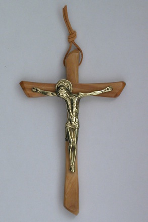 CROIX OLIVIER BISEAUTEE CHRIST BRONZE